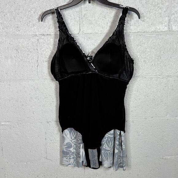 Swim Solutions Women's Floral-Print Flyaway Swim Dress Oasis Floral 16 $102 - Picture 7 of 13